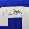 Framed Autographed/Signed Odell Beckham Jr. 35x39 OBJ Los Angeles LA Blue Football Jersey Beckett BAS COA