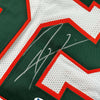Framed Autographed/Signed Ray Lewis 35x39 Miami White College Football Jersey Beckett BAS COA