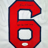 Framed Autographed/Signed Rico Petrocelli 35x39 HOF 1999 Boston White Baseball Jersey JSA COA by Hall of Fame Sports Memorabilia