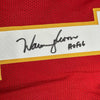 Framed Autographed/Signed Warren Moon 35x39 HOF 06 Kansas City Red Football Jersey JSA COA by Hall of Fame Sports Memorabilia