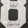 Framed Autographed/Signed Tim Brown 35x39 Raider 4 Life Oakland Black Football Jersey JSA COA