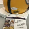 Autographed/Signed Le'Veon LeVeon Bell Pittsburgh Steelers Yellow Football Mini Helmet JSA COA