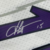 Framed Autographed/Signed Vince Carter 35x39 Toronto Raptors White Authentic Basketball Jersey Fanatics COA