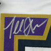 Framed Autographed/Signed Terrell Suggs 35x39 Baltimore White Football Jersey JSA COA
