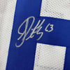 Framed Autographed/Signed Jeff Saturday 35x39 Indianapolis White Football Jersey JSA COA