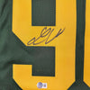 Framed Autographed/Signed Lukas Van Ness 35x39 Green Bay Color Rush Football Jersey Beckett BAS COA