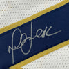 Framed Autographed/Signed Marshall Faulk 35x39 St. Louis White Football Jersey JSA COA