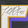 Framed Autographed/Signed Terrell Suggs 35x39 Baltimore Black Football Jersey JSA COA
