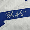 Framed Autographed/Signed Brandon Aubrey 35x39 Dallas White Football Jersey Beckett BAS COA by Hall of Fame Sports Memorabilia