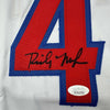 Framed Autographed/Signed Rick Mahorn 35x39 Detroit White Basketball Jersey JSA COA
