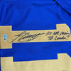 Framed Autographed/Signed Jim Everett 2x Passing TD Leader 35x39 Los Angeles LA Blue Football Jersey Beckett BAS COA by Hall of Fame Sports Memorabilia