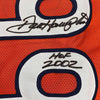 Framed Autographed/Signed Dan Hampton 35x39 HOF 2002 Chicago Orange Football Jersey Beckett BAS COA