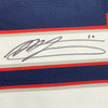 Framed Autographed/Signed Mac Jones 35x39 New England Blue Football Jersey Beckett BAS COA
