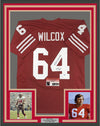 Framed Autographed/Signed Dave Wilcox HOF 2000  35x39 San Francisco 49ers Red Football Jersey GTSM COA