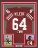 Framed Autographed/Signed Dave Wilcox HOF 2000  35x39 San Francisco 49ers Red Football Jersey GTSM COA