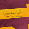 Framed Autographed/Signed Charles White 35x39 79 Heisman USC Southen Cal Maroon College Football Jersey JSA COA by Hall of Fame Sports Memorabilia