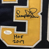 Framed Autographed/Signed George McGinnis HOF 17  35x39 Indiana Blue Basketball Jersey JSA COA