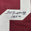 Framed Autographed/Signed Fred Biletnikoff 35x39 CHOF 91 Florida State FSU Red College Football Jersey JSA COA