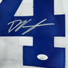 Framed Autographed/Signed Deuce Vaughn 35x39 Dallas White Football Jersey JSA COA