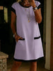 Women's Color-Block T-Shirt Mini Dress – Pocket Straight Cut by FitiqueFit