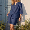 Women's V-Neck Top & High-Waist Wide-Leg Shorts Two-Piece Set by FitiqueFit