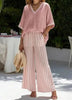 Women's Striped Tunic Top & Casual Trousers Two-Piece Set by FitiqueFit