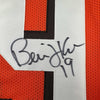 Framed Autographed/Signed Bernie Kosar 35x39 Cleveland Orange Football Jersey JSA COA