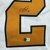 Framed Autographed/Signed Chris Olave 35x39 New Orleans White Color Rush Football Jersey Beckett BAS COA by Hall of Fame Sports Memorabilia