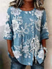 Women's Floral 3D Print Pullover Top – Loose Fit Elegant Casual S to 3XL by FitiqueFit