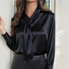 Women's Ribbon Detail Blouse, Lightweight Business Casual Shirt by FitiqueFit