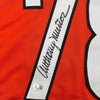 Framed Autographed/Signed Anthony Munoz 35x39 Cincinnati Orange Football Jersey Beckett BAS COA by Hall of Fame Sports Memorabilia