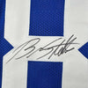 Framed Autographed/Signed Brandon Stokley 35x39 Indianapolis Blue Football Jersey JSA COA by Hall of Fame Sports Memorabilia
