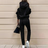 women's two piece solid color hooded sweatshirt set by FitiqueFit