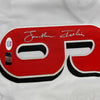 Framed Autographed/Signed Jonathan India 35x39 Cincinnati White Baseball Jersey JSA COA
