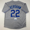 Framed Autographed/Signed Clayton Kershaw 35x39 Los Angeles LA Grey Baseball Jersey Beckett BAS COA