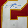 Framed Autographed/Signed Joe Nieuwendyk 35x39 Calgary Red Hockey Jersey JSA COA