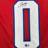 Framed Autographed/Signed Christian Gonzalez 35x39 New England Red Football Jersey Beckett BAS COA by Hall of Fame Sports Memorabilia