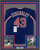 Framed Autographed/Signed Dennis Eckersley 35x39 Chicago Blue Baseball Jersey JSA COA