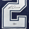 Framed Autographed/Signed Rico Dowdle 35x39 Dallas Blue Football Jersey Beckett BAS COA