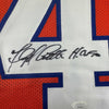 Framed Autographed/Signed Floyd Little 35x39 HOF Denver Orange Football Jersey JSA COA