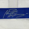 Framed Autographed/Signed Peyton Manning 35x39 Indianapolis White Football Jersey JSA COA