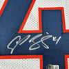 Framed Autographed/Signed Champ Bailey 35x39 Denver White Football Jersey Beckett BAS COA