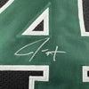 Framed Autographed/Signed Jrue Holiday 35x39 Boston Black Basketball Jersey JSA COA