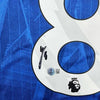 Framed Autographed/Signed Enzo Fernandez 35x39 Chelsea FC Blue Soccer Futbol Jersey Beckett BAS COA by Hall of Fame Sports Memorabilia
