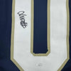 Framed Autographed/Signed Xavier Watts 35x39 Notre Dame Blue College Football Jersey JSA COA by Hall of Fame Sports Memorabilia