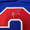 Framed Autographed/Signed Ken Morrow 35x39 Blue 1980 Miracle On Ice United States Hockey Jersey JSA COA