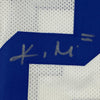Framed Autographed/Signed Kenny Moore II 35x39 Indianapolis White Football Jersey JSA COA