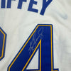 Framed Autographed/Signed Ken Griffey Jr. 35x39 Seattle Cream Baseball Jersey Beckett BAS COA