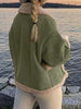 Fuzzy Collared Neck Long Sleeve Jacket with Buttoned Closure and Cozy Pockets by Stevvex