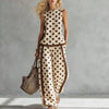 Women's Sleeveless Printed Tank Top & Wide-Leg Pants Two-Piece Set by FitiqueFit
